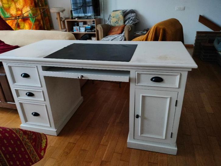Wit houten bureau, Huis en Inrichting, Overige Huis en Inrichting, Gebruikt, Ophalen