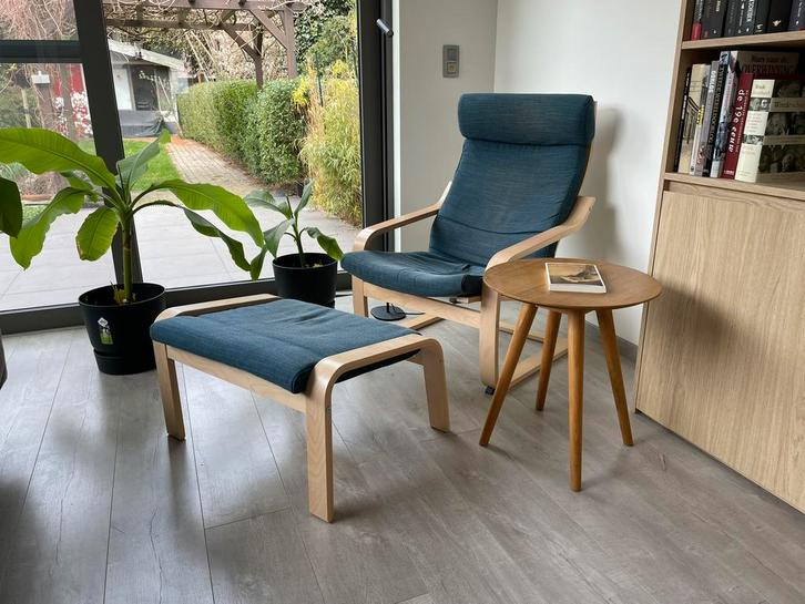 Fauteuil en voetenbank (Ikea), Huis en Inrichting, Fauteuils, Gebruikt, Ophalen