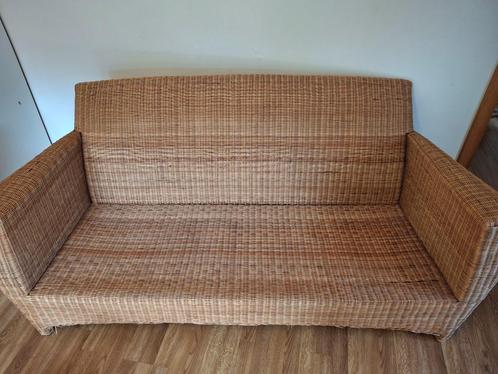 Canapé en osier, Huis en Inrichting, Zetels | Zetels, Gebruikt, Rechte bank, Driepersoons, 150 tot 200 cm, 75 tot 100 cm, Riet of Rotan