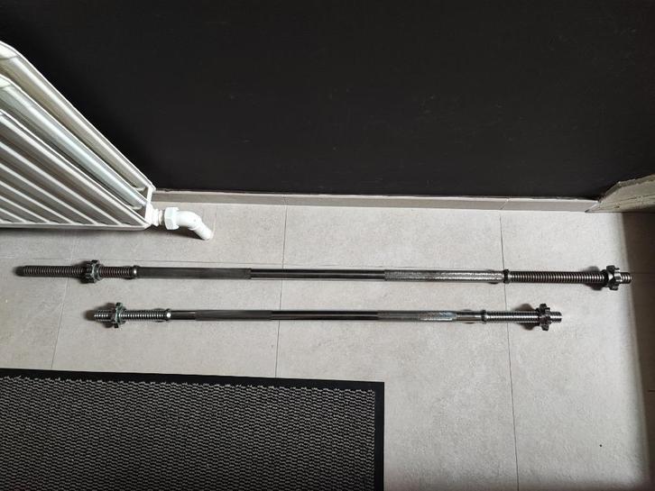2 x Lange baar 120cm & 160cm (30mm), Sport en Fitness, Fitnessmaterialen, Gebruikt, Halterstangen, Armen, Benen, Borst, Buik, Rug