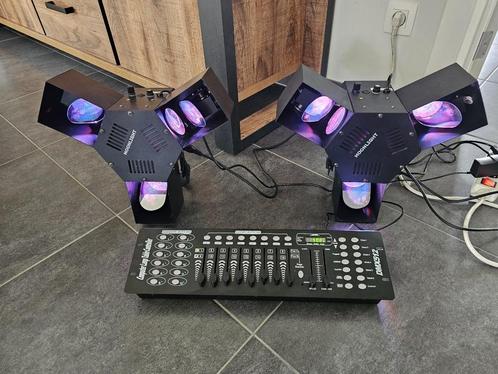 Combinatie van 2x Lichteffect led octo RGB (Moonlight) +,,,, Muziek en Instrumenten, Licht en Laser, Zo goed als nieuw, Licht