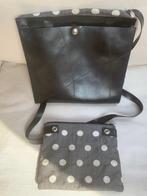 Sac à main et pochette en chambre a air et toile enduite, Ophalen, Zo goed als nieuw, Zwart, Handtas