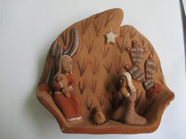 HANDGEMAAKT mini Keramische  KERSTSTAL, Antiek en Kunst, Curiosa en Brocante, Verzenden