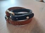 Dubbele lederen armband RIVER WOODS, Ophalen of Verzenden, Gebruikt, Blauw, Leer