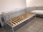 Bedden eenpersoons 2 stuk metaal wit, Huis en Inrichting, Slaapkamer | Bedden, Gebruikt, 90 cm, Eenpersoons, Wit