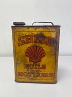 Ancien bidon d'huile SHELL 2 litres, Collections, Utilisé, Enlèvement ou Envoi, Panneau publicitaire