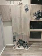 Rare kimono en soie Shantung – Scène de montagne, Ophalen of Verzenden, Zo goed als nieuw