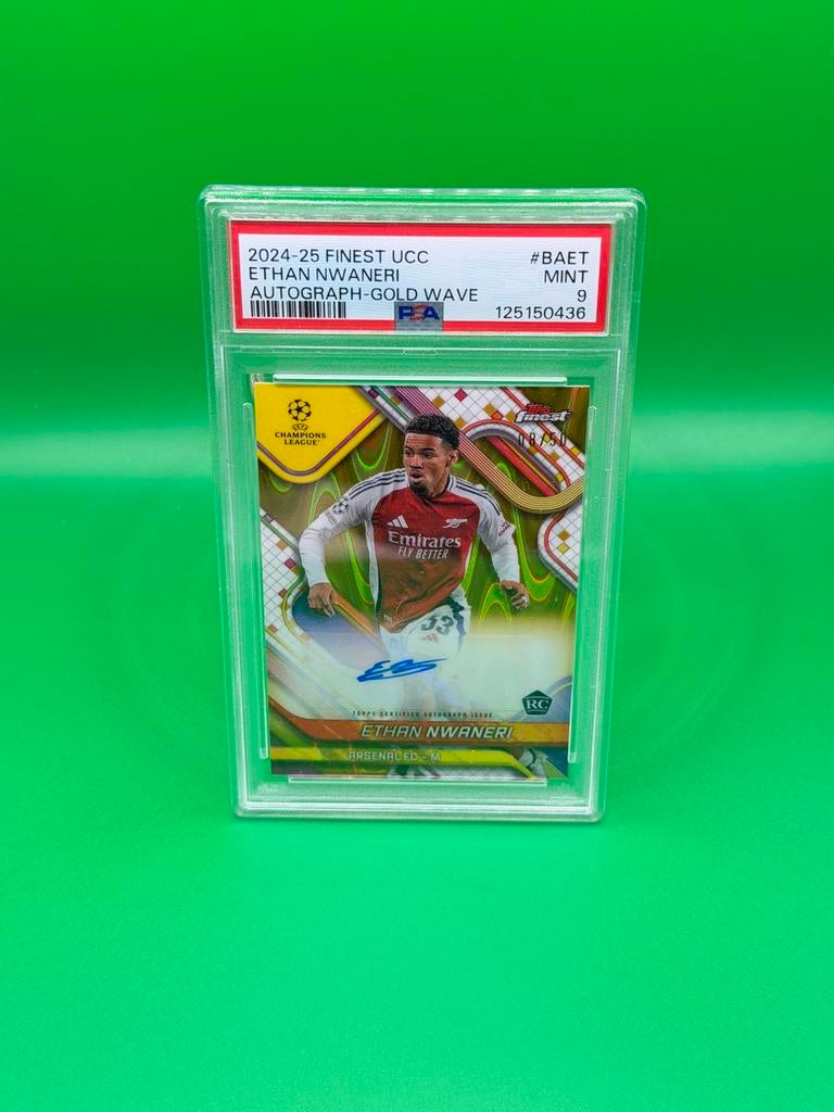 2024-25 Topps UCC Arsenal Ethan Nwaneri car/50 rc psa9, Collections, Articles de Sport & Football, Enlèvement ou Envoi, Comme neuf