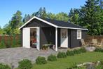 Abri de jardin, cabane en rondins, garage NEVIS : 500X550 cm, Goedkooptuinhuis, Nevis garage, zadeldak, overkapping, hout., Envoi