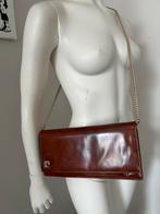 Pierre Cardin vintage 70' amberbruine leren tas, Handtassen en Accessoires, Tassen | Damestassen, Ophalen of Verzenden, Gebruikt