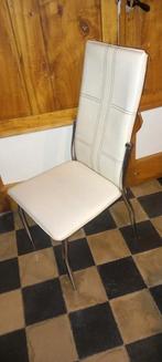 Lot 6 chaises vintage blanches, Huis en Inrichting, Stoelen, Wit, Leer