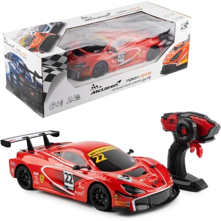 McLaren 720S GT3 RC Auto 1:12 – 2,4 GHz – 15 km/u, Hobby en Vrije tijd, Modelbouw | Radiografisch | Auto's, Zo goed als nieuw