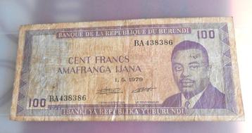 billet de banque Burundi  - cent francs 1979