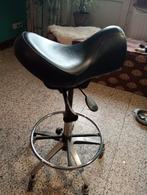 Tabouret de selle robuste en cuir marron foncé !, Comme neuf, Brun, Enlèvement, Chaise de bureau