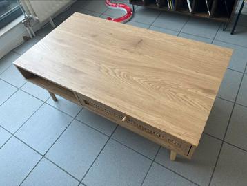 BAÏTA Table Basse Ines Effet Chêne Et Cannage Rotin, Maison & Meubles, Tables | Tables de salon, 100 à 150 cm, Moins de 50 cm