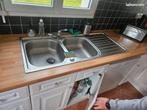 Evier double en inox, Bricolage & Construction, Enlèvement, Utilisé