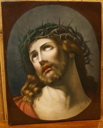 Porcelain Guido Reni Ecce Homo Altenburger Schilderij 19e beschikbaar voor biedingen
