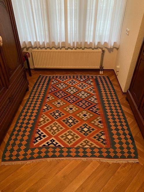 Zeer Mooie Kleurrijke Kelim handgeknoopt met Certificaat, Antiek en Kunst, Antiek | Tapijten, Tafelkleden en Textiel, Ophalen of Verzenden
