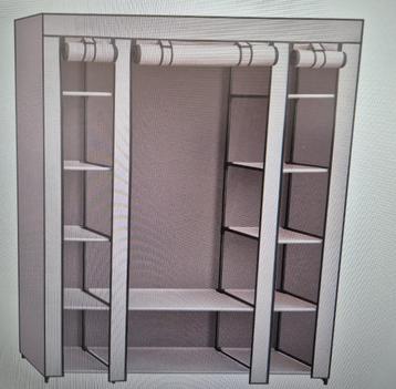 Stoffen kledingkast met stang en planken 150x45x175 cm, Huis en Inrichting, Kasten | Kleerkasten, Ophalen, 150 tot 200 cm, Met hangruimte