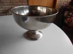 fruitschaal op voet "doopvond" verzilverd koper Ø 31 H22, Antiek en Kunst, Ophalen of Verzenden
