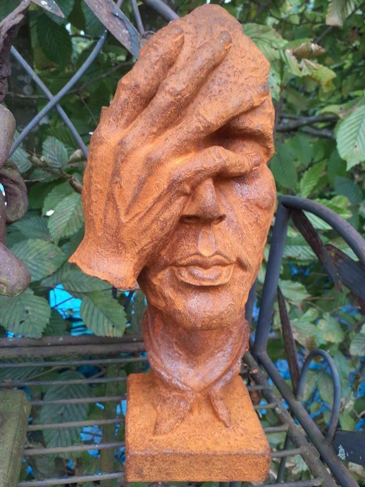 gietijzeren beeld (de gedachte), Tuin en Terras, Tuinbeelden, Nieuw, Mensenbeeld, Overige materialen, Ophalen of Verzenden