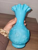 Portieux Vallérysthal Antique Franse Blauwe Opaline handblow, Antiek en Kunst, Ophalen of Verzenden