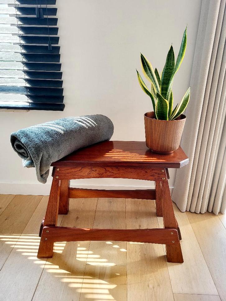 Banc authentique vintage en bois, 70 cm, Antiquités & Art, Curiosités & Brocante, Enlèvement