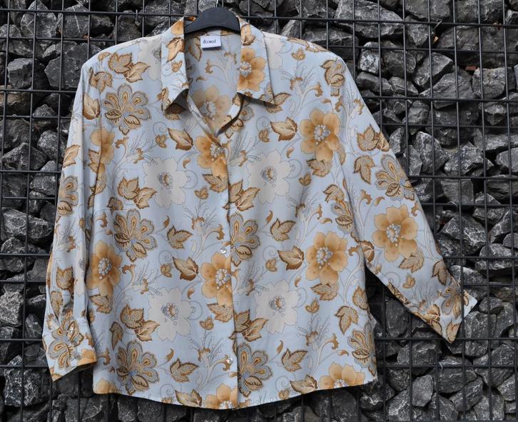 M176.Chemisier manches longues à fleurs – Taille 50, Kleding | Dames, Blouses en Tunieken, Gedragen, Maat 46/48 (XL) of groter