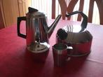 Bouilloire Cafetière Sucrier Pot à lait Inox ancien., Envoi