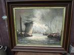 schilderij boten maritiem vintage, Antiek en Kunst, Kunst | Schilderijen | Klassiek, Ophalen