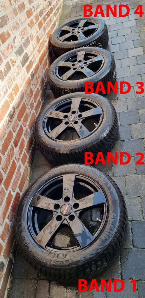 4 velgen Dezent TU zwart met 4 winterbanden, Auto-onderdelen, Banden en Velgen, Banden en Velgen, Winterbanden, 16 inch, 205 mm