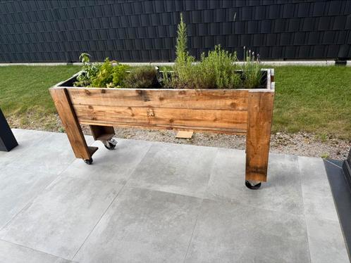 Kruidenbak op wielen, Tuin en Terras, Bloembakken en Plantenbakken, Zo goed als nieuw, Ophalen