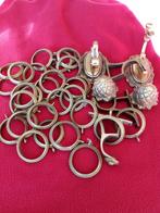 Koperen gordijnroede met ringen 2m81 lang, Ophalen, Gebruikt, Overige kleuren, Klassiek