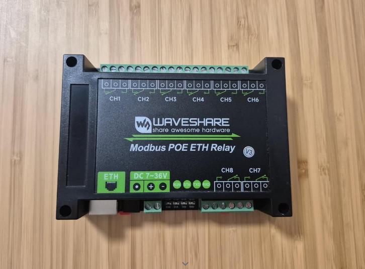 Waveshare 8-ch Ethernet Relay Module POE, Computers en Software, Netwerk switches, Nieuw, Ophalen of Verzenden