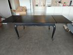 Uittrekbare zwart gelakte vintage tafel, Huis en Inrichting, Tafels | Eettafels, Ophalen, Gebruikt