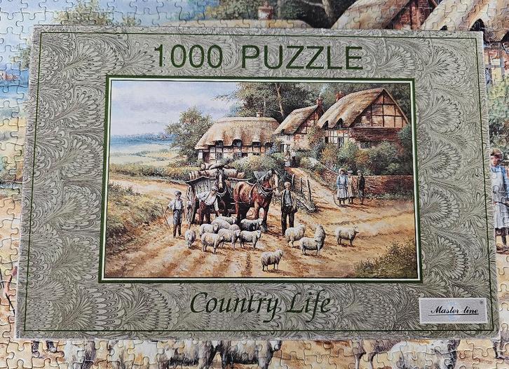 Puzzel – 1000 stuks – Country Life, Hobby en Vrije tijd, Denksport en Puzzels, Zo goed als nieuw, Legpuzzel, 500 t/m 1500 stukjes