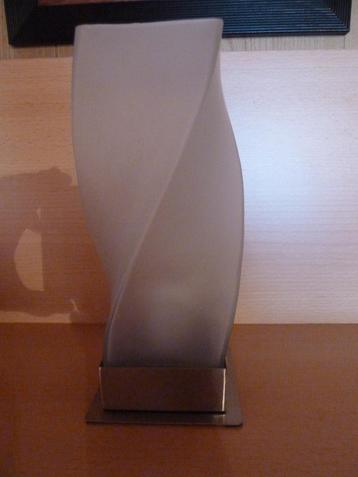 Lampe de table design verre blanc translucide, Enlèvement ou Envoi, Neuf, Métal, Moins de 50 cm