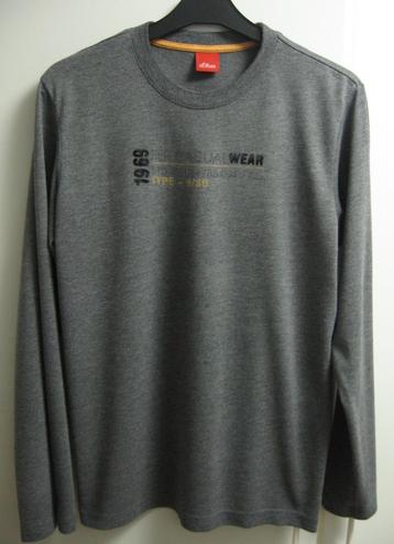 Lichtgrijze T-shirt met lange mouwen van s.Oliver, M beschikbaar voor biedingen
