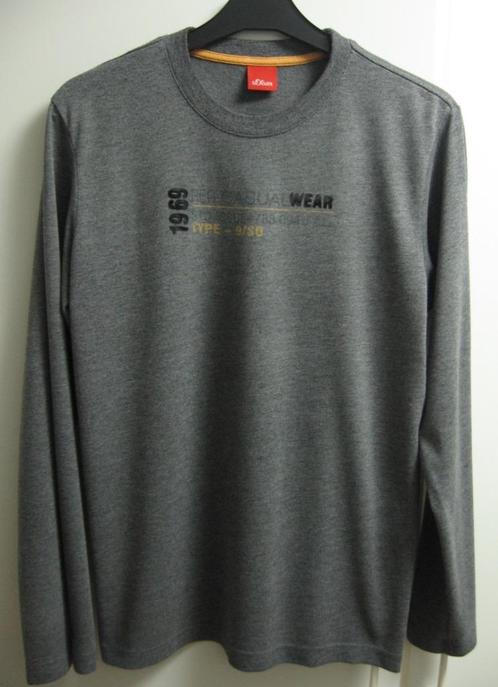 Lichtgrijze T-shirt met lange mouwen van s.Oliver, M, Kleding | Heren, T-shirts, Zo goed als nieuw, Ophalen of Verzenden