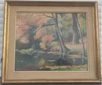 aquarelle bord d etang signe theo dirkx, Antiek en Kunst, Kunst | Schilderijen | Klassiek, Ophalen of Verzenden