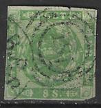Denemarken 1854/1864 - Yvert 5 - Wapen - 8 s. Groen (ST), Postzegels en Munten, Postzegels | Europa | Scandinavië, Verzenden, Denemarken