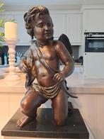 Massieve bronzen engel op voet (+11kg), Antiek en Kunst, Kunst | Beelden en Houtsnijwerken, Ophalen