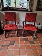 Tafel 2m lang 6 + 2 kopstoelen, recent nieuwe bekleding., Huis en Inrichting, Stoelen, Ophalen