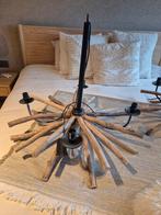 Verlichting landelijke stijl - hout met zwart metaal, Huis en Inrichting, Ophalen, Metaal