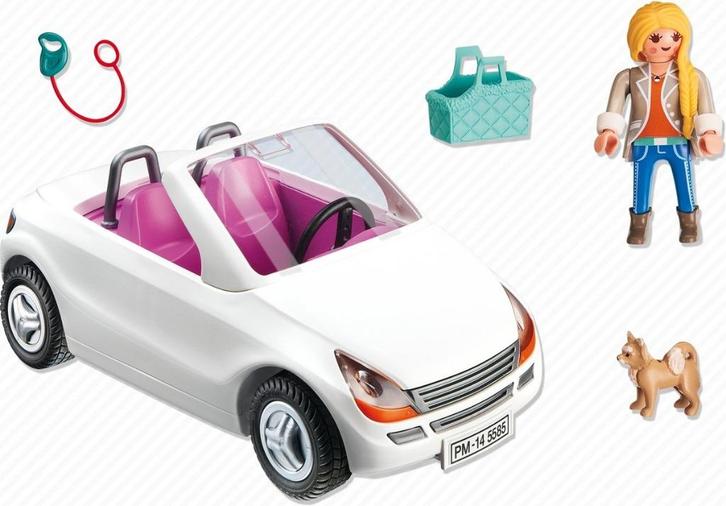 PLAYMOBIL 70494 / 5585 Witte Cabrio Ford Streetka, Kinderen en Baby's, Speelgoed | Playmobil, Zo goed als nieuw, Complete set