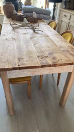 Grande table fermé décapé, le dessus brûlé à la japonaise, Ophalen, Gebruikt, 200 cm of meer, 50 tot 100 cm