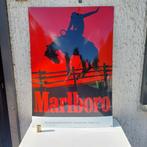 MARLBORO COWBOYSIGARETTEN GROTE GEËMAILLEERDE PLAQUETTE, Ophalen, Gebruikt, Reclamebord