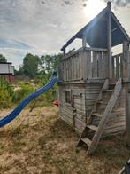 Houten speelhuisje met glijbaan – stevig & leuk voor buiten, Kinderen en Baby's, Ophalen, Gebruikt, Hout