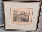 gravure moulin rose signe jehan frison, Antiek en Kunst, Ophalen of Verzenden