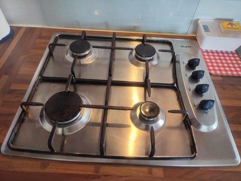 gas kookplaat en dampkap, Elektronische apparatuur, Kookplaten, Gebruikt, Inbouw, Gas, 4 kookzones, Ophalen of Verzenden